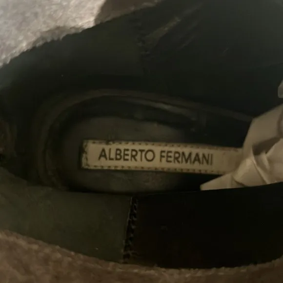 ALBERTO FERMANI SOLARA PEEP TOE SOFTY LAVAGNA ANKLE SUEDE BOOTS SIZE 36.5 US 6.5