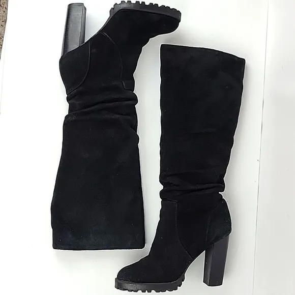 Aldo Acoecia Heeled Boots Black Suede Size 7