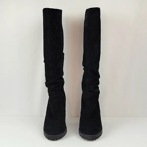 Aldo Acoecia Heeled Boots Black Suede Size 7