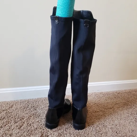 Aldo glossy leather knee high riding boots black 8.5