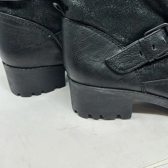 Aldo Women's Black Moto Ankle Boots Size 10