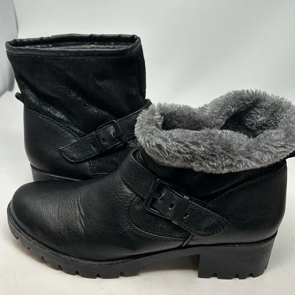 Aldo Women's Black Moto Ankle Boots Size 10
