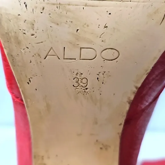 Aldo Womens Red Leather Riding Boots Size 39