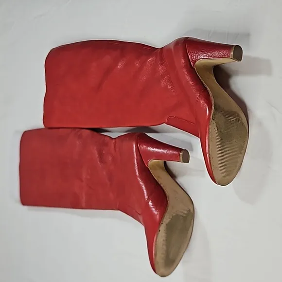 Aldo Womens Red Leather Riding Boots Size 39