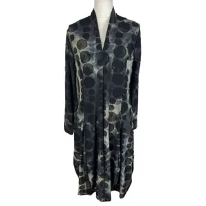 Alembika Lagenlook Midi Dress V-Neck Smoke Grunge Mesh Circles Size 8