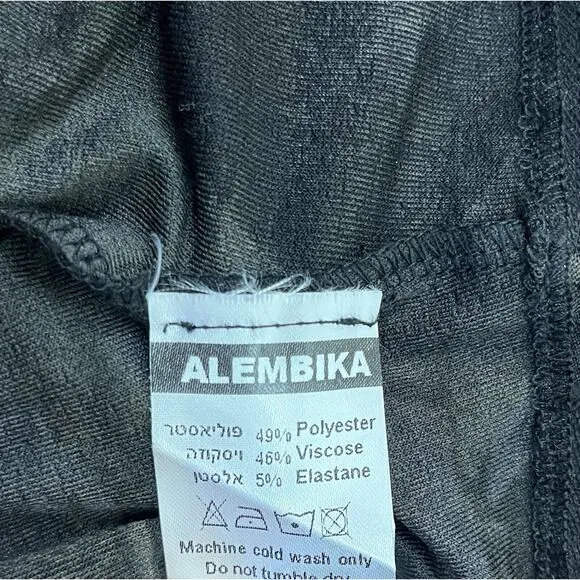 Alembika Lagenlook Midi Dress V-Neck Smoke Grunge Mesh Circles Size 8