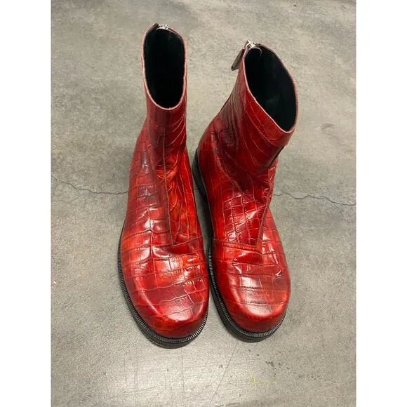 Alex 1017 9sm red Leather ankle boots EU 43 US men 10