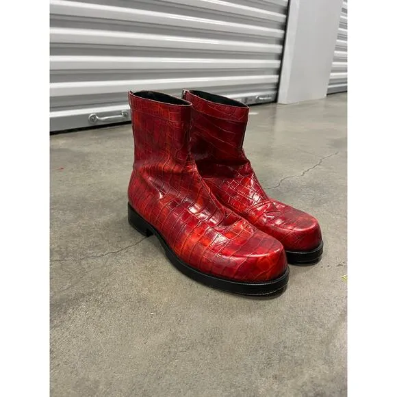 Alex 1017 9sm red Leather ankle boots EU 43 US men 10