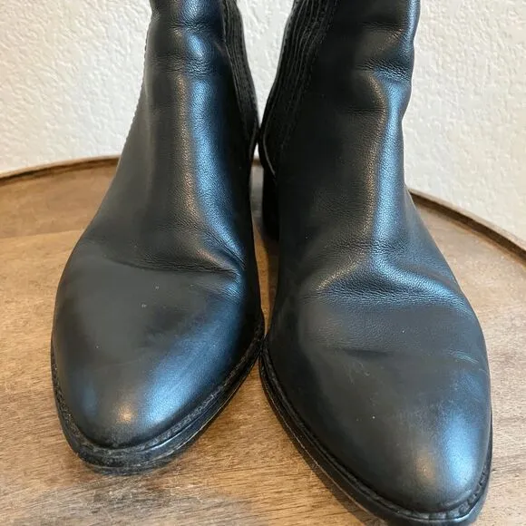 Alexander Wang Anouck Leather Rose Gold Black Chelsea Boots Womens 37 US 7