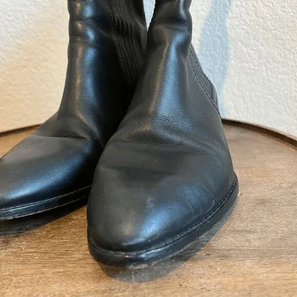 Alexander Wang Anouck Leather Rose Gold Black Chelsea Boots Womens 37 US 7