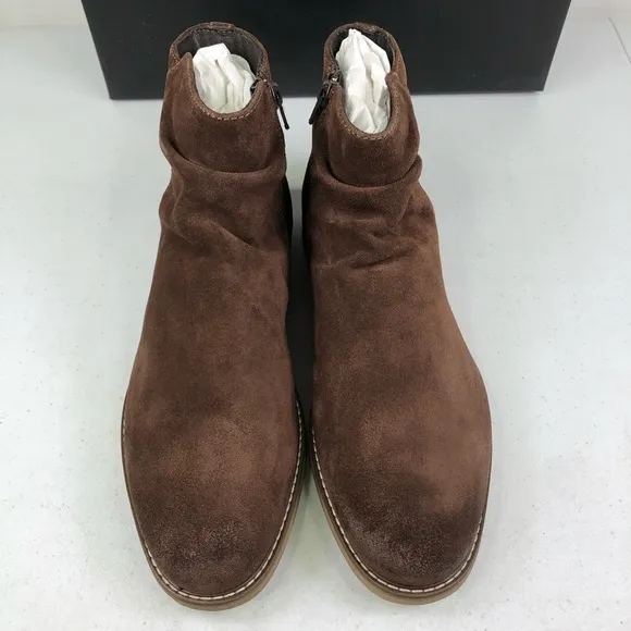 Alfani Arlen Brown Suede Side Zip Boots