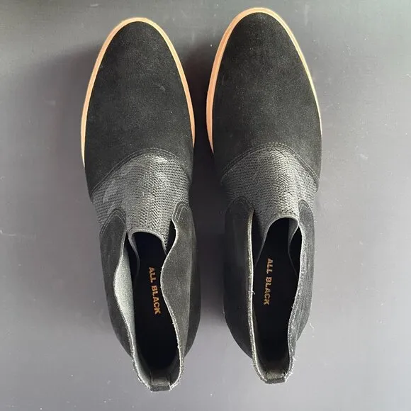All Black Suede Black Bootie