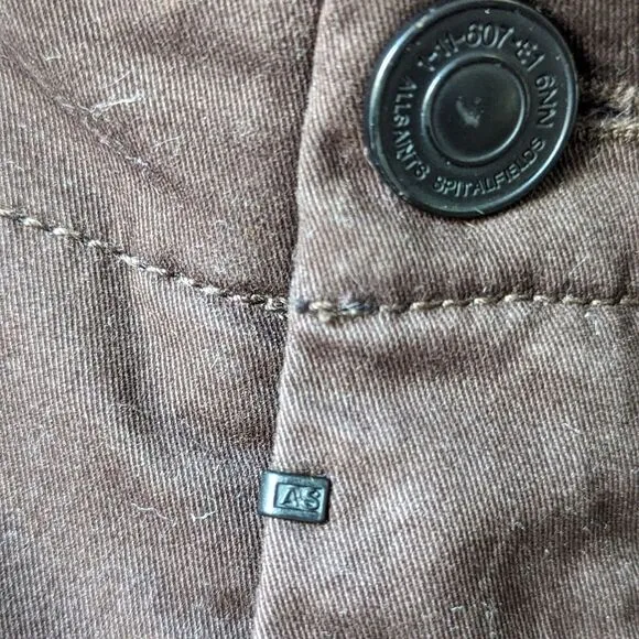 All Saints Stove Button Fly Chinos in Dark Brown Men's sz 33