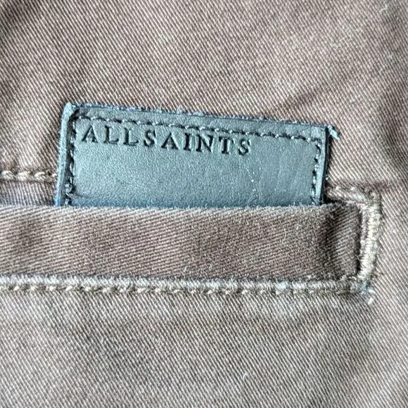 All Saints Stove Button Fly Chinos in Dark Brown Men's sz 33