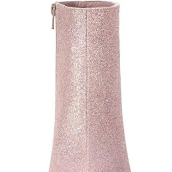 Allegra K Women Glitter Pointed  Heel Ankle Boots