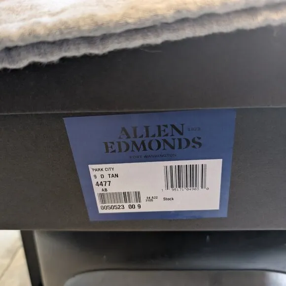 Allen Edmonds Tan Park City Waterproof Boots Size 9 D - NWB