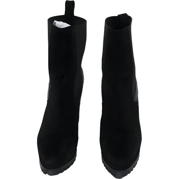 AllSaints Sahara Snakeskin Embossed Suede Bootie Black EU 36 US 5.5