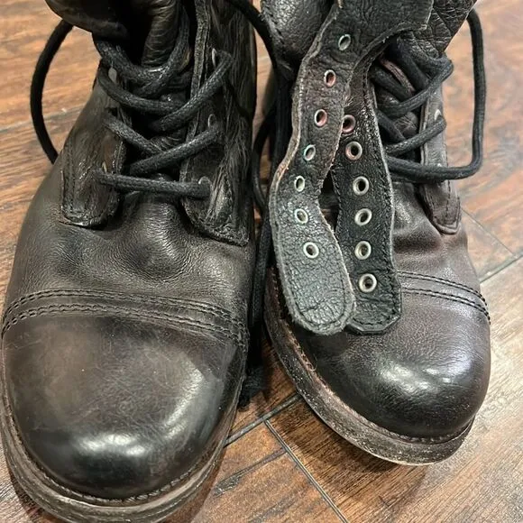 Allsaints Spitalfields double buckle combat Boots size 39 size 8 in USA in GUC
