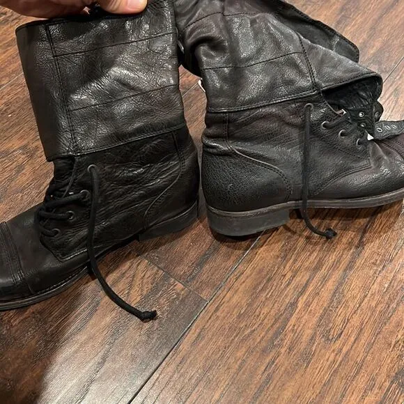 Allsaints Spitalfields double buckle combat Boots size 39 size 8 in USA in GUC