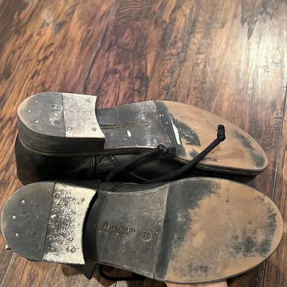 Allsaints Spitalfields double buckle combat Boots size 39 size 8 in USA in GUC
