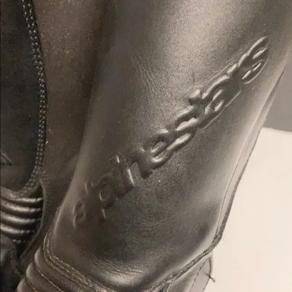 Alpinestars Cycle Racing Boots Black Leather Sz 9