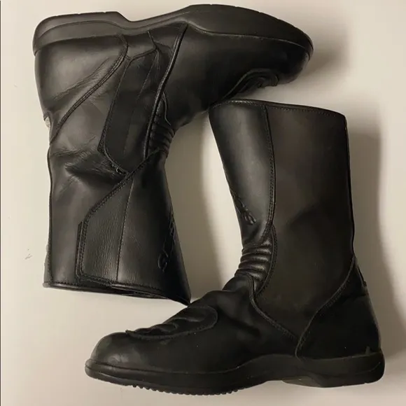 Alpinestars Cycle Racing Boots Black Leather Sz 9