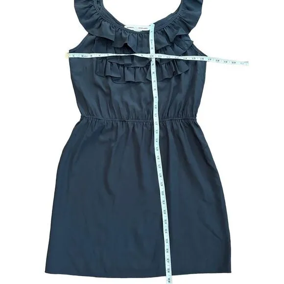 Amanda Uprichard Penny Silk Ruffle BibLittle Black Dress sz Small