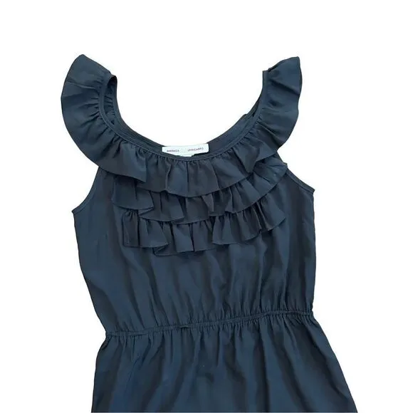 Amanda Uprichard Penny Silk Ruffle BibLittle Black Dress sz Small