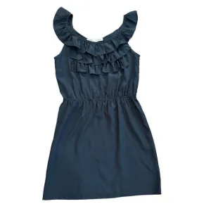 Amanda Uprichard Penny Silk Ruffle BibLittle Black Dress sz Small