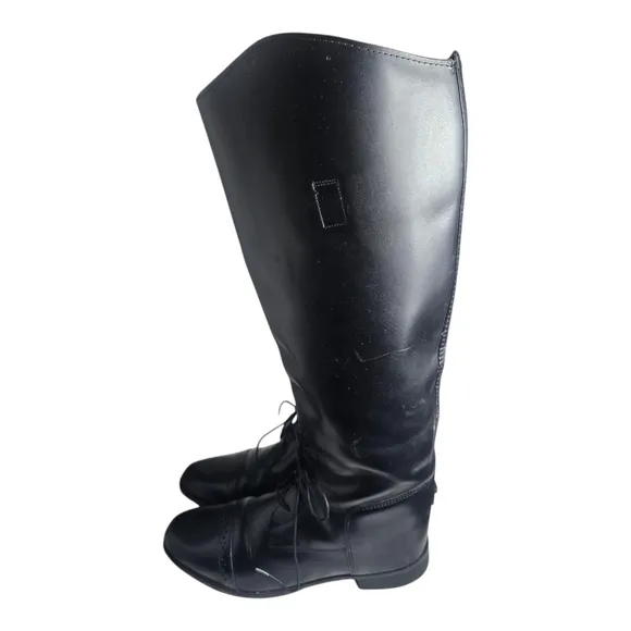 Amazonas Cavalier Riding Boots 8 XW Equestrian Black Leather Deadstock Condition