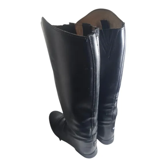 Amazonas Cavalier Riding Boots 8 XW Equestrian Black Leather Deadstock Condition