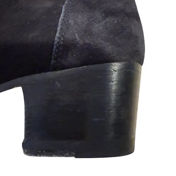 Amiri Black Suede Buckle Boots SZ 40 Block Heel Made Italy