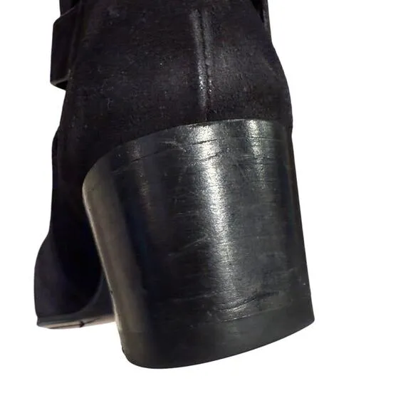 Amiri Black Suede Buckle Boots SZ 40 Block Heel Made Italy