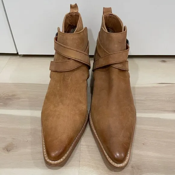 &quot;Back Loop&quot; Pointed Boot by Free People Women's Size 41 EU/ 10 US Tan/Brown