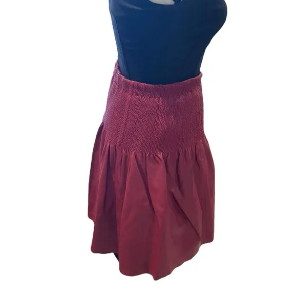 Anthropologie Leifsdottir Leather Skirt Burgundy 6