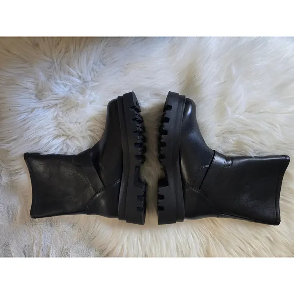 Anthropologie Maeve Black Leather Moto Boots - EU39 (8.5-9.0 US)