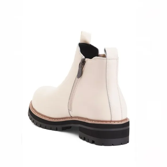 Aqua Diva Leather Waterproof Chelsea Boots White Womens EU Size 36