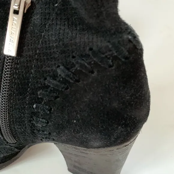 Aquatalia Black Suede Ankle Boots Booties Size 8
