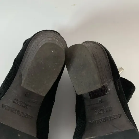 Aquatalia Black Suede Ankle Boots Booties Size 8