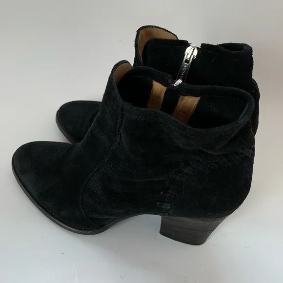 Aquatalia Black Suede Ankle Boots Booties Size 8