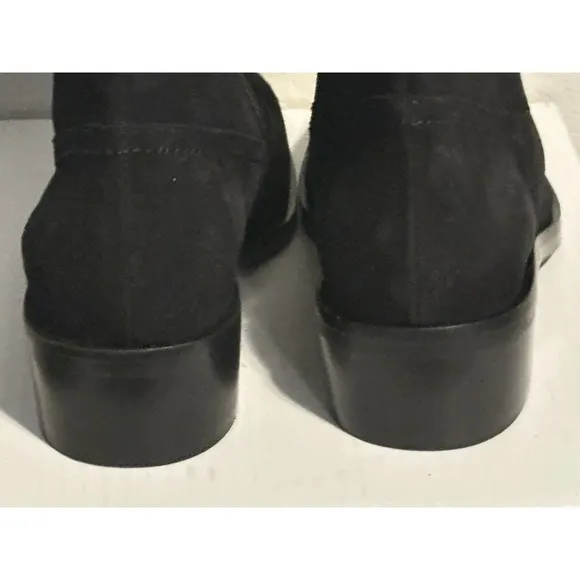 Aquatalia Black Suede Ankle Chelsea Boots‎ Square Toe With Zipper  8.5 MSRP $550