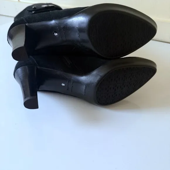 Aquatalia by Marvin K Women' Black Suede Heel Knee High Boots SZ 8