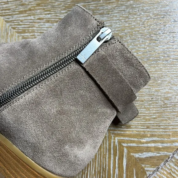 AQUATALIA FARIA Taupe Suede Weatherproof Ankle Boots 6.5