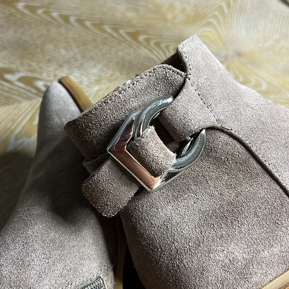 AQUATALIA FARIA Taupe Suede Weatherproof Ankle Boots 6.5