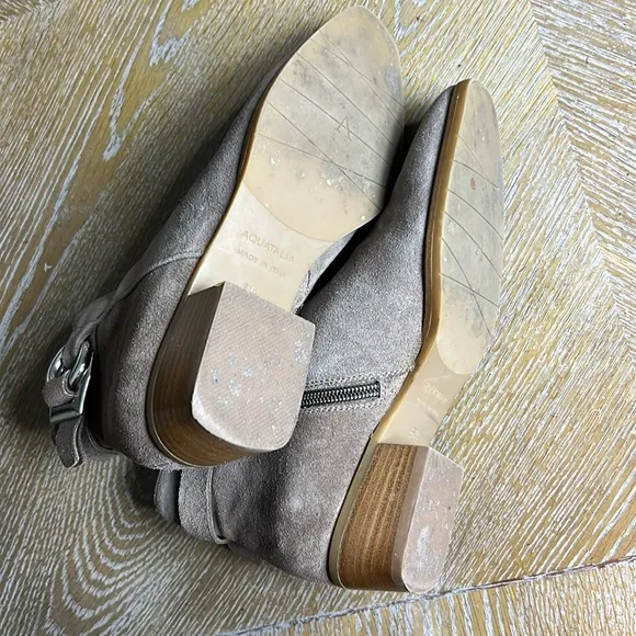 AQUATALIA FARIA Taupe Suede Weatherproof Ankle Boots 6.5