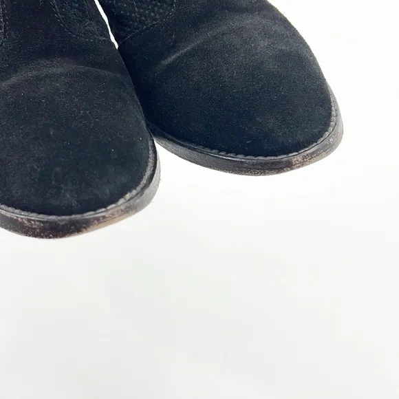 Aquatalia Faris Perforated Suede Ankle Boots Booties Black Suede Side 8 Western