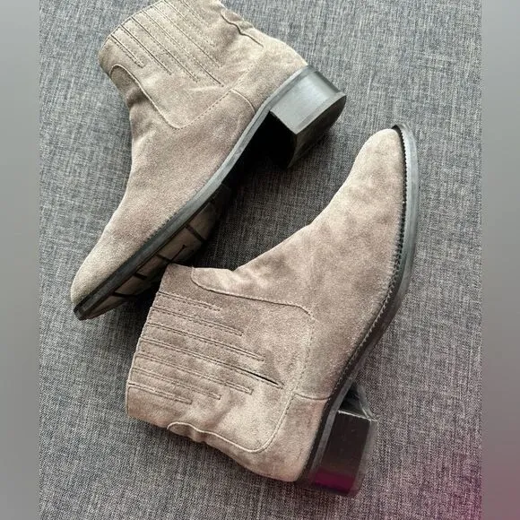 Aquatalia Gray Suede Oribella Ankle Boots Size EU 37
