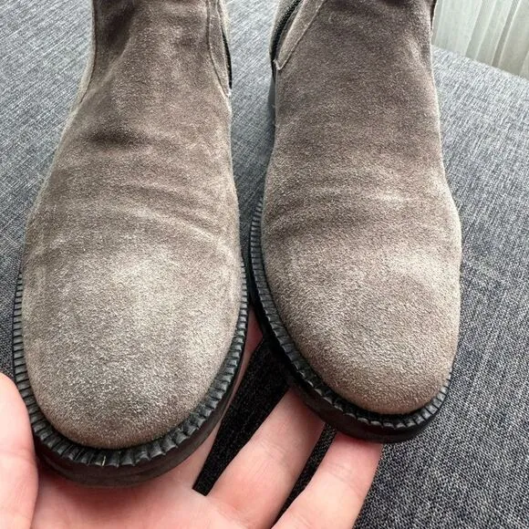 Aquatalia Gray Suede Oribella Ankle Boots Size EU 37