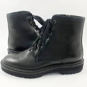 AQUATALIA Men's Patrizio Tumbled Calf Leather Zip Boots Retail $525 in Black 7