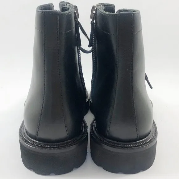 AQUATALIA Men's Patrizio Tumbled Calf Leather Zip Boots Retail $525 in Black 7